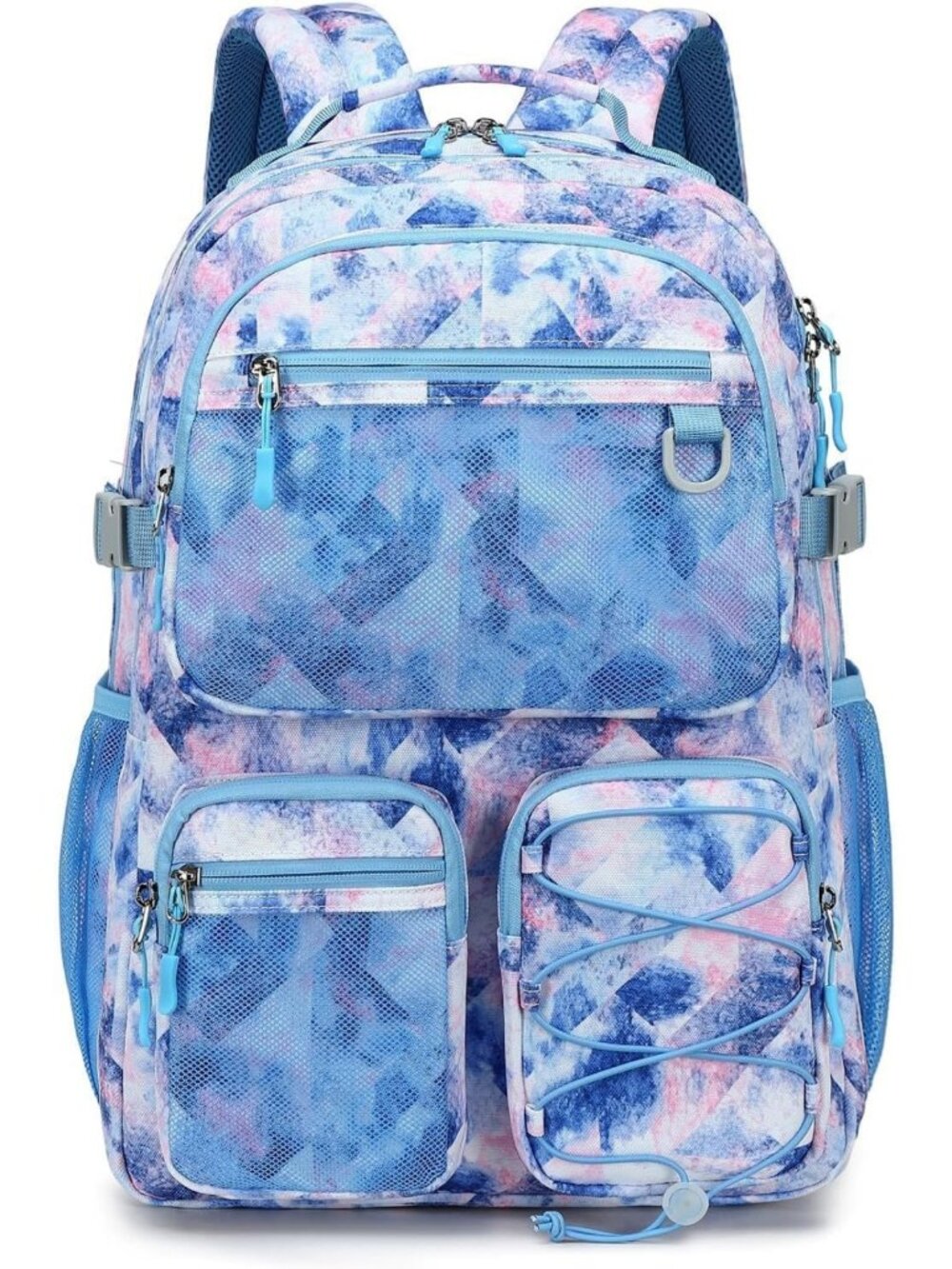Multi-Pocket Heavy Duty Backpack for School, Travel & 15.6" Laptop - Tie-Dye